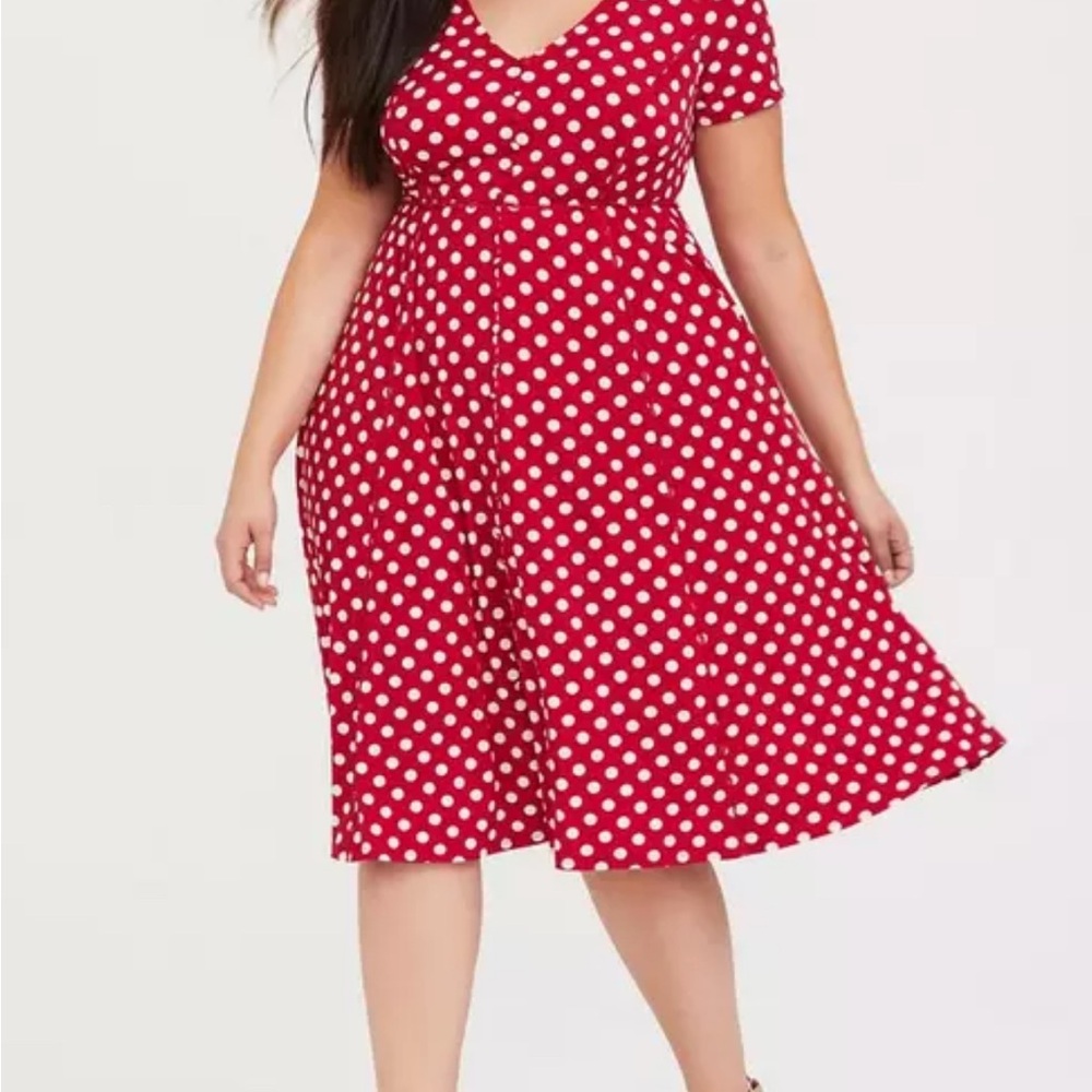 Torrid Red V-Neck Flutter Sleeve Midi Dress Size 3 or 20-22